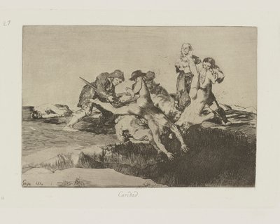 Caridad (Liefdadigheid), pl. 27 uit de serie Los desastres de la guerra (De rampen van de oorlog) door Francisco de Goya