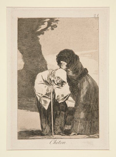 Chiton (Stilte), pl. 28 uit de serie Los caprichos door Francisco de Goya