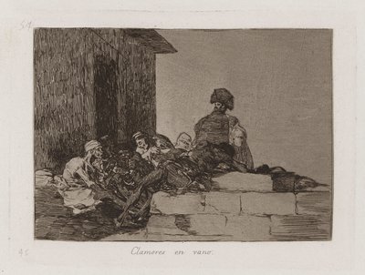 Clamores en vano, Plaat 54 uit Los desastres de la guerra door Francisco de Goya