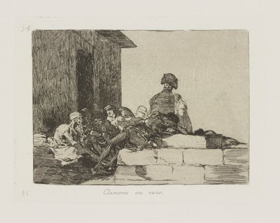Kreten tevergeefs, pl. 54 uit de serie Los desastres de la guerra (De Rampen van de Oorlog) door Francisco de Goya