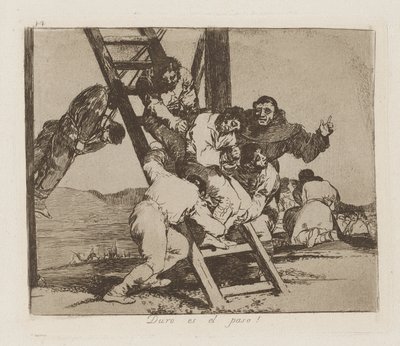 Duro es el paso! door Francisco de Goya