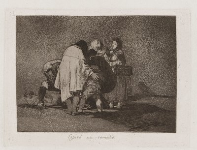 Er was niets aan te doen en hij stierf, Plaat 53 uit Los desastres de la guerra (De rampen van de oorlog) door Francisco de Goya