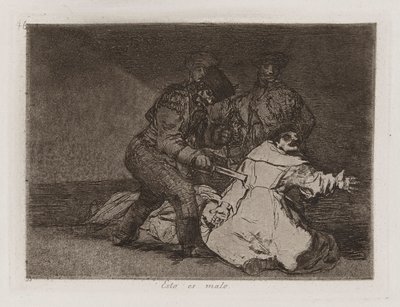 Esto es malo, plaat 46 uit Los desastres de la guerra door Francisco de Goya