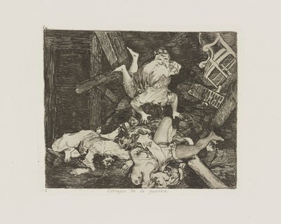 Estragos de la guerra. (Verwoestingen van de Oorlog), pl. 30 uit de serie Los desastres de la guerra (De Rampen van de Oorlog) door Francisco de Goya