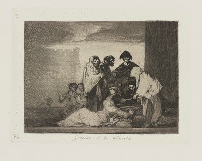 Dankzij de Millet, pl. 51 uit de serie Los desastres de la guerra (De rampen van de oorlog) door Francisco de Goya