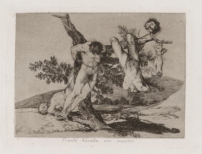 Grande hazaña! Con muertos! (Een heldendaad! Met doden!), Plaat 39 uit Los desastres de la guerra (De rampen van de oorlog) door Francisco de Goya