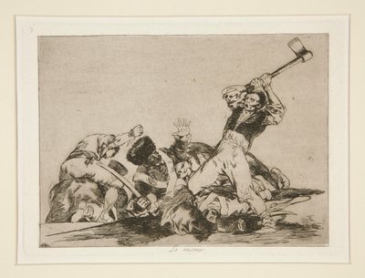 Lo mismo (Hetzelfde), pl. 3 uit Los desastres de la guerra (De rampen van de oorlog) door Francisco de Goya