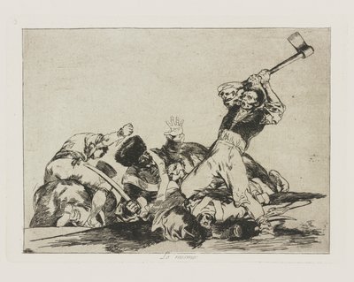 Lo mismo, Plaat 3 uit de serie Los desastres de la guerra door Francisco de Goya