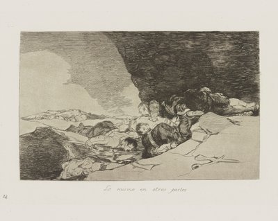 Lo mismo en otras partes, pl. 23 uit de serie Los desastres de la guerra door Francisco de Goya