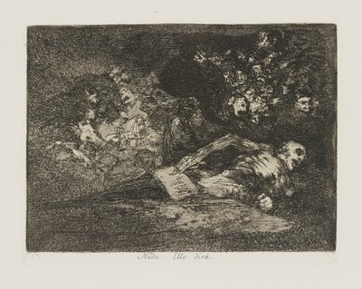 Nada. Ello dirá. (Niets. Het Gebeurtenis Zal Vertellen.), pl. 69 uit de serie Los desastres de la guerra (De Rampen van de Oorlog) door Francisco de Goya
