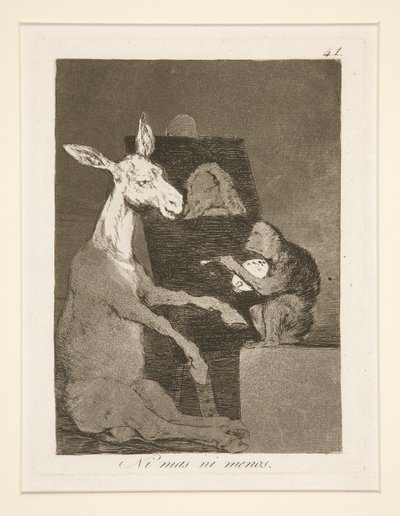 Ni mas ni menos (Noch Meer noch Minder), pl. 41 uit de serie Los caprichos door Francisco de Goya