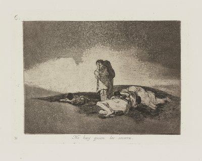 No hay quien los socorra. (Er is niemand om hen te helpen.), pl. 60 uit de serie Los desastres de la guerra (De Rampen van de Oorlog) door Francisco de Goya