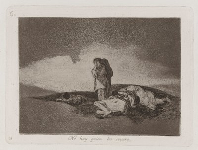 Er is Niemand om hen te Helpen, Plaat 60 uit Los desastres de la guerra door Francisco de Goya