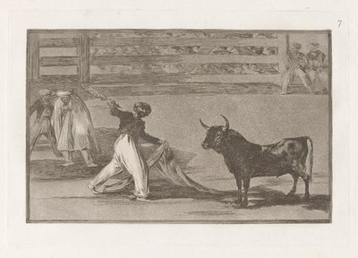 Oorsprong van de Harpoenen of Banderillas, Plaat 7 uit La tauromaquia door Francisco de Goya