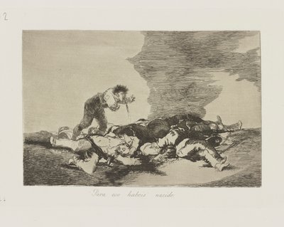 Para eso habeis nacido. (Daarvoor ben je geboren.), pl. 12 uit de serie Los desastres de la guerra (De rampen van de oorlog) door Francisco de Goya