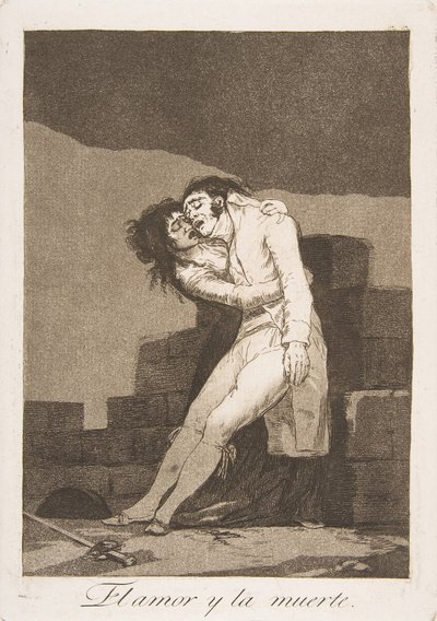 Plaat 10 uit Los Caprichos: Liefde en dood door Francisco de Goya