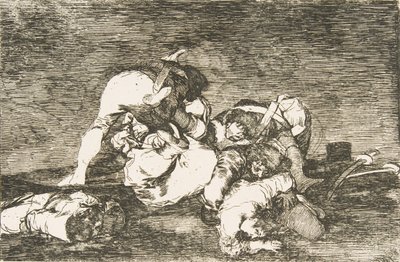 Plaat 10 uit De Rampen van de Oorlog Los Desastres de la Guerra: Noch deze. Tampoc... door Francisco de Goya