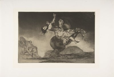 Plaat 10 uit de Disparates: De paardenontvoerder, ca. 1816-23 gepubliceerd 1864 door Francisco de Goya