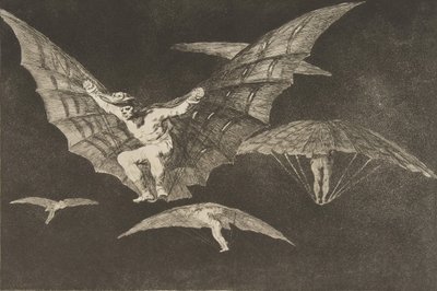 Plaat 13 uit de Disparates: Een manier van vliegen door Francisco de Goya