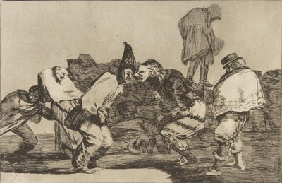 Plaat 14 uit de Disparates: Carnaval Dwaasheid door Francisco de Goya