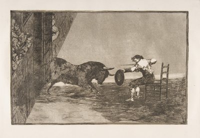 Blad 18 van de Tauromaquia: De durf van Martincho in de arena van Zaragoza, 1816 door Francisco de Goya