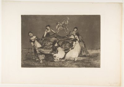 Plaat 1 uit de Disparates: Vrouwelijke dwaasheid, ca. 1816-23 gepubliceerd 1864 door Francisco de Goya