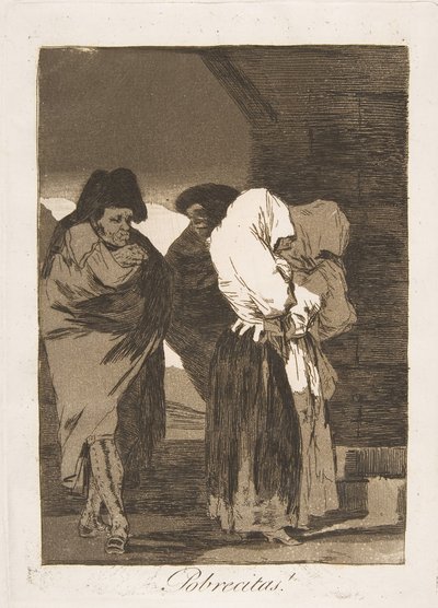 Plaat 22 uit Los Caprichos: Arme meisjes! Pobrecitas! door Francisco de Goya