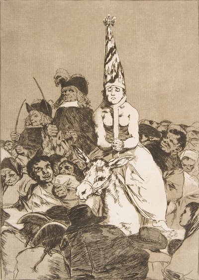 Plaat 24 uit Los Caprichos: Er kon niets aan gedaan worden Nohubo remedio door Francisco de Goya