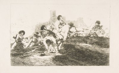 Plaat 24 uit De rampen van de oorlog Los Desastres de la Guerra: Ze kunnen nog steeds nuttig zijn, 1810 door Francisco de Goya