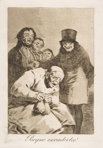 Plaat 30 uit Los Caprichos: Waarom verbergen ze Porque esconderlos, 1799 door Francisco de Goya