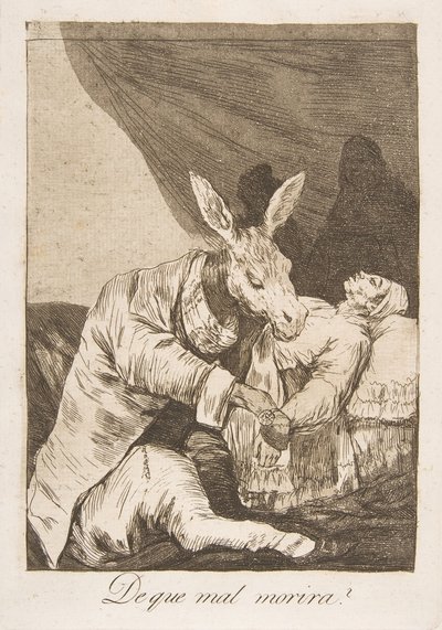 Blad 40 uit Los Caprichos: Van welk kwaad zal hij sterven, 1799 door Francisco de Goya