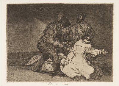 Plaat 46 uit De rampen van de oorlog Los Desastres de la Guerra, 1810 gepubliceerd 1863 door Francisco de Goya