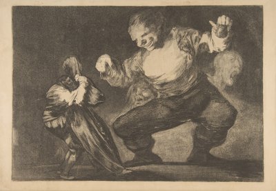 Plaat 4 uit de Disparates: Simpel, privédruk door Francisco de Goya