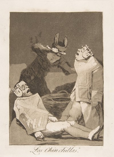 Plaat 50 uit Los Caprichos: De Chinchillas Los Chinchillas., 1799 door Francisco de Goya