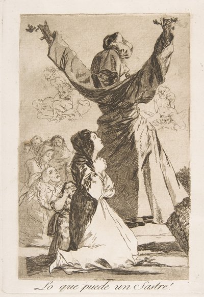 Plaat 52 uit Los Caprichos: Wat een kleermaker kan doen! Lo que puede un Sastre! door Francisco de Goya