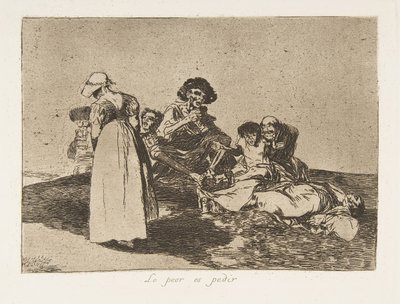 Plaat 55 uit De rampen van de oorlog Los Desastres de la Guerra, 1811-12 gepubliceerd 1863 door Francisco de Goya