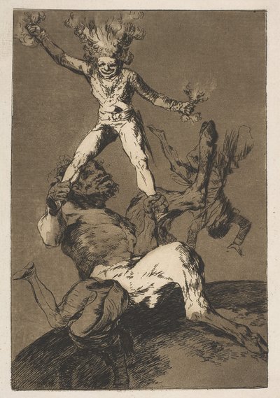 Plaat 56 uit Los Caprichos: Omhoog gaan en omlaag gaan Subir y bajar door Francisco de Goya