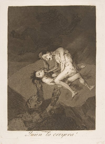 Plaat 62 uit Los Caprichos: Wie zou het gedacht hebben Quien lo creyera!, 1799 door Francisco de Goya