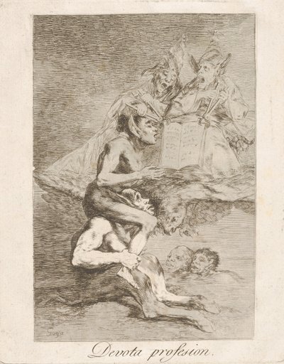 Plaat 70 uit Los Caprichos: Vrome Beroep Devota profesion., 1799 door Francisco de Goya