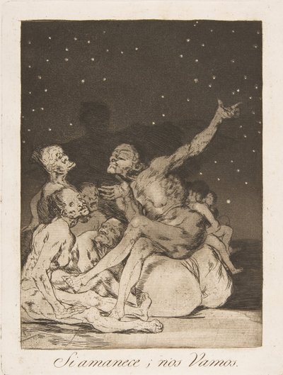 Als de dag aanbreekt, gaan we weg (Los Caprichos, plaat 71) door Francisco de Goya
