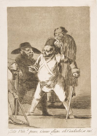 Plaat 76 uit Los Caprichos: Je begrijpt... goed, zoals ik zeg... eh! Kijk uit! anders... door Francisco de Goya