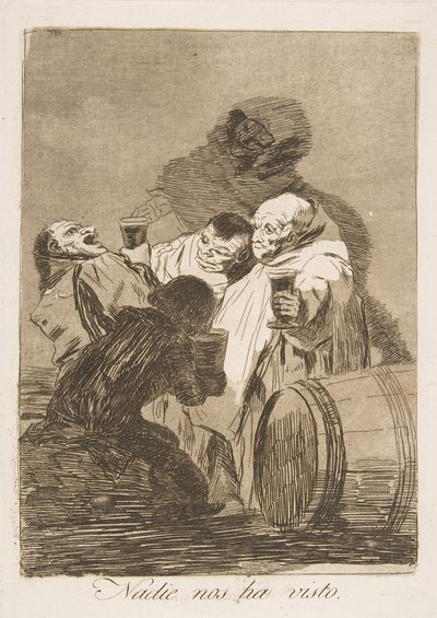 Plaat 79 uit Los Caprichos: Niemand heeft ons gezien Nadie nos ha visto., 1799 door Francisco de Goya