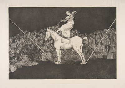 Plaat B uit de Disparates: Punctuele dwaasheid door Francisco de Goya
