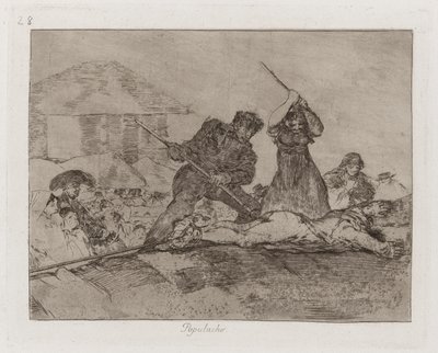 Populacho (Gepeupel), Plaat 28 uit Los desastres de la guerra (De Rampen van de Oorlog) door Francisco de Goya
