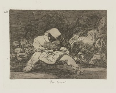Wat een waanzin!, pl. 68 uit de serie Los desastres de la guerra (De Rampen van de Oorlog) door Francisco de Goya