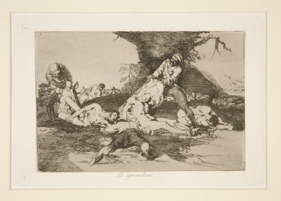 Ze maken er gebruik van, pl. 16 uit Los desastres de la guerra (De Rampen van de Oorlog) door Francisco de Goya
