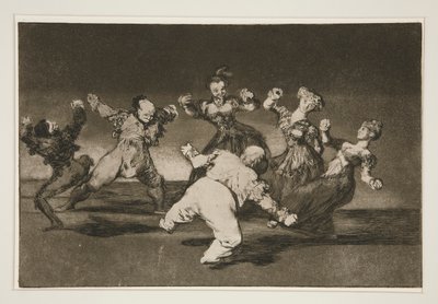 Si Marina bayl? [sic], tome lo que hall? (Als Marion wil dansen, moet ze de gevolgen dragen), pl. 12 uit de serie Los proverbios door Francisco de Goya