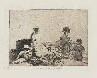 Si son de otro linage. (Misschien zijn ze van een ander ras.), pl. 61 uit de serie Los desastres de la guerra (De rampen van de oorlog) door Francisco de Goya