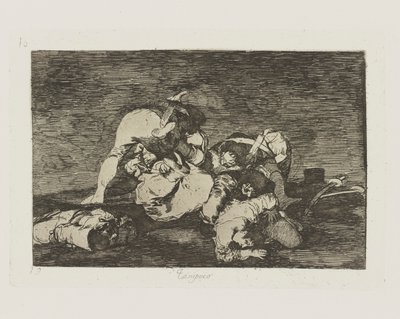 Tampoco. (Noch [Deze] Ook), pl. 10 uit de serie Los desastres de la guerra (De Rampen van de Oorlog) door Francisco de Goya