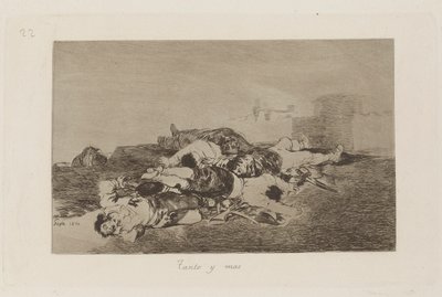 Tanto y mas (Nog erger), plaat 22 uit Los desastres de la guerra (De rampen van de oorlog) door Francisco de Goya